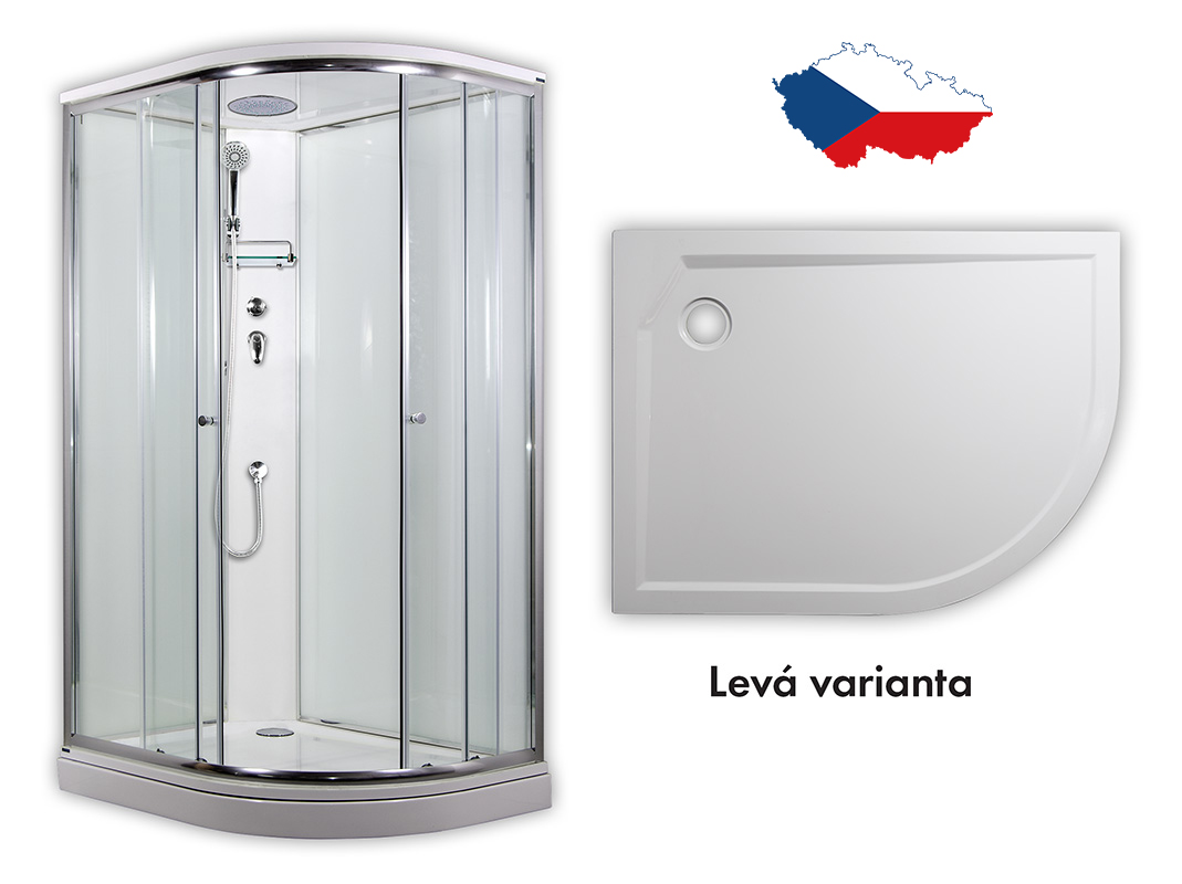 ARTTEC SIRIUS 120 x 90 cm - Sprchový box model 1 Strop čiré sklo levá vanička (PAN04518)
