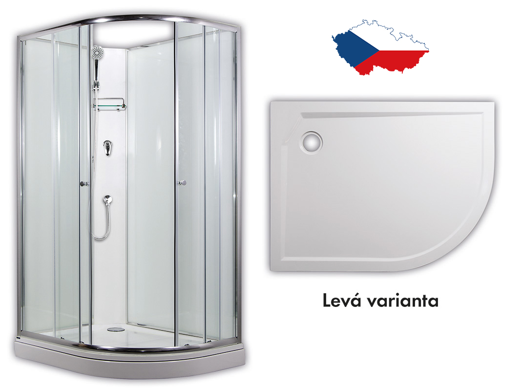 ARTTEC SIRIUS 120 x 90 cm - Sprchový box model 1 chinchilla sklo levá vanička (PAN04550)