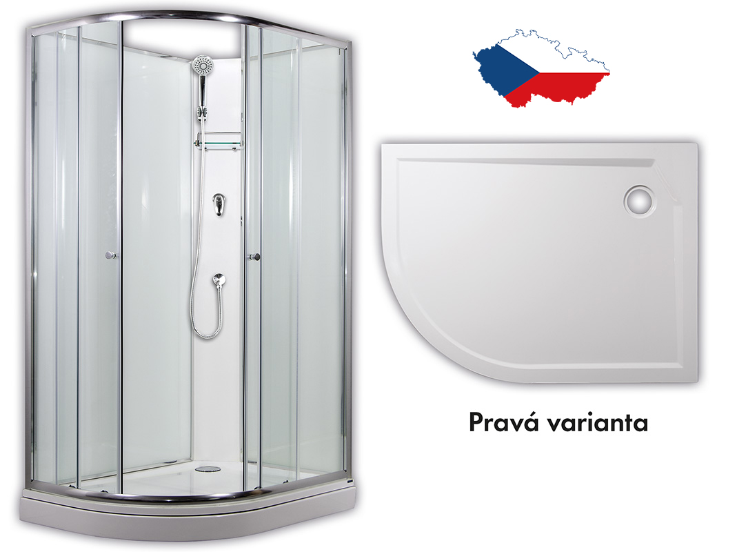 ARTTEC SIRIUS 120 x 90 cm - Sprchový box model 1 chinchilla sklo pravá vanička (PAN04552)