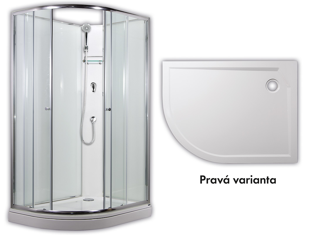 ARTTEC SIRIUS 120 x 90 cm - Sprchový box model 1 chinchilla sklo pravá vanička (PAN04552)
