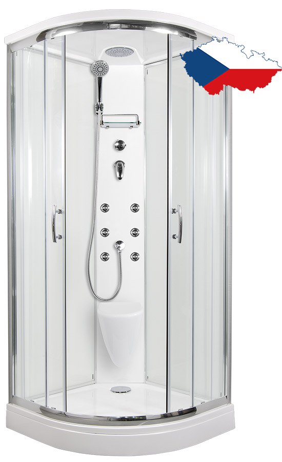 ARTTEC BRILIANT 90 x 90 cm - Masážní sprchový box model 5 grape sklo (PAN04622)