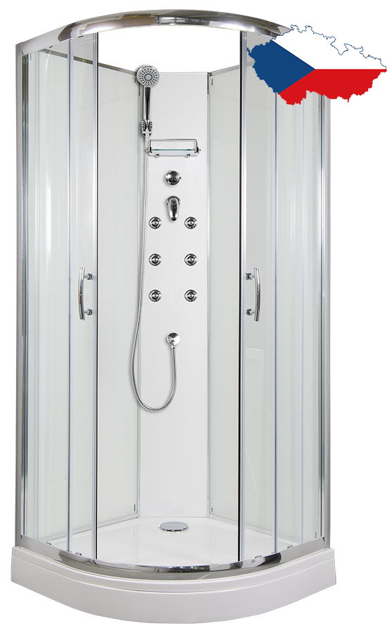 ARTTEC BRILIANT 90 x 90 cm - Masážní sprchový box model 4 grape sklo (PAN04621)
