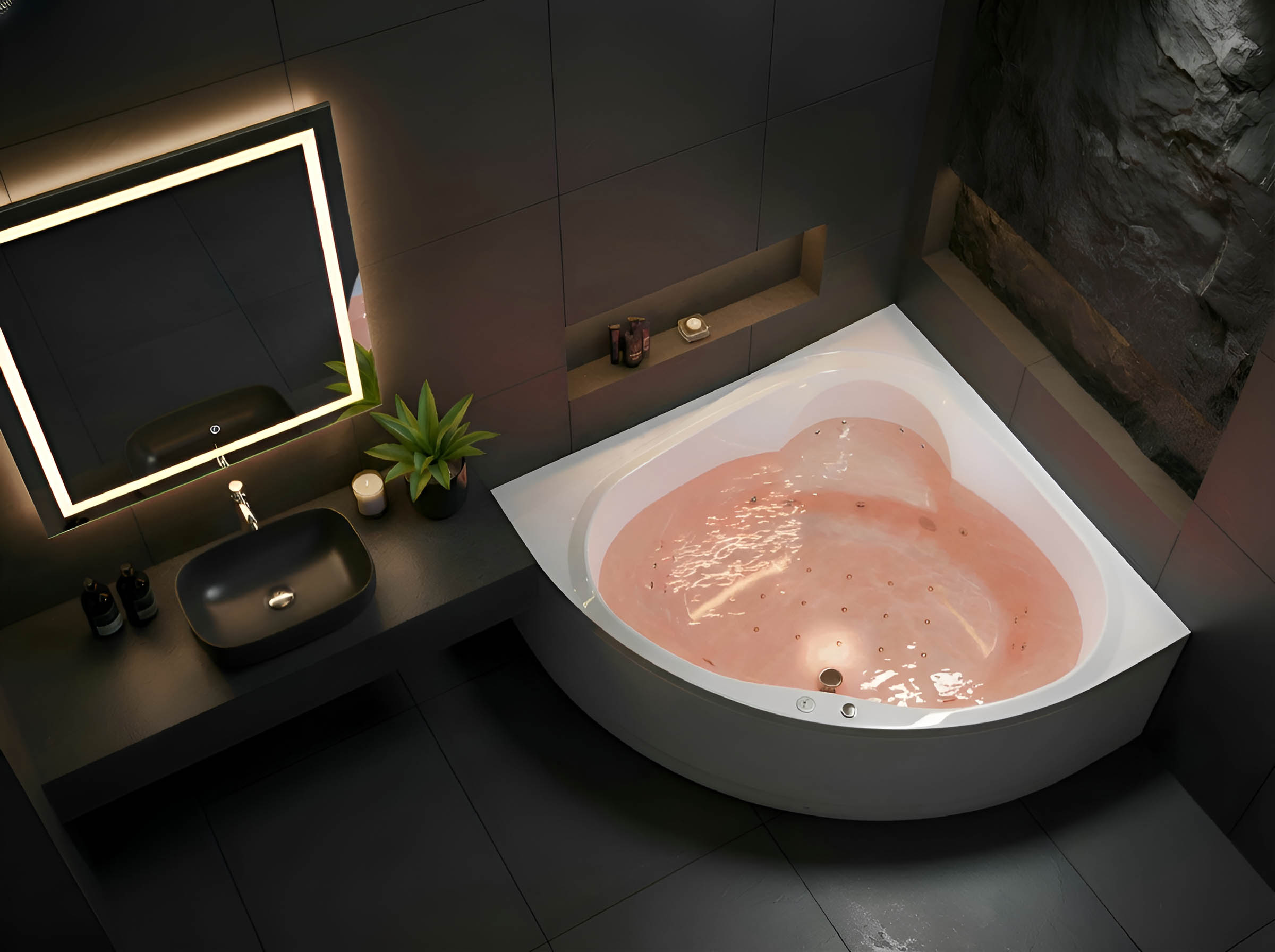 ARTTEC RELAX FLAT 150 x 150 cm hydromasážní akrylátová vana (PAN04734)