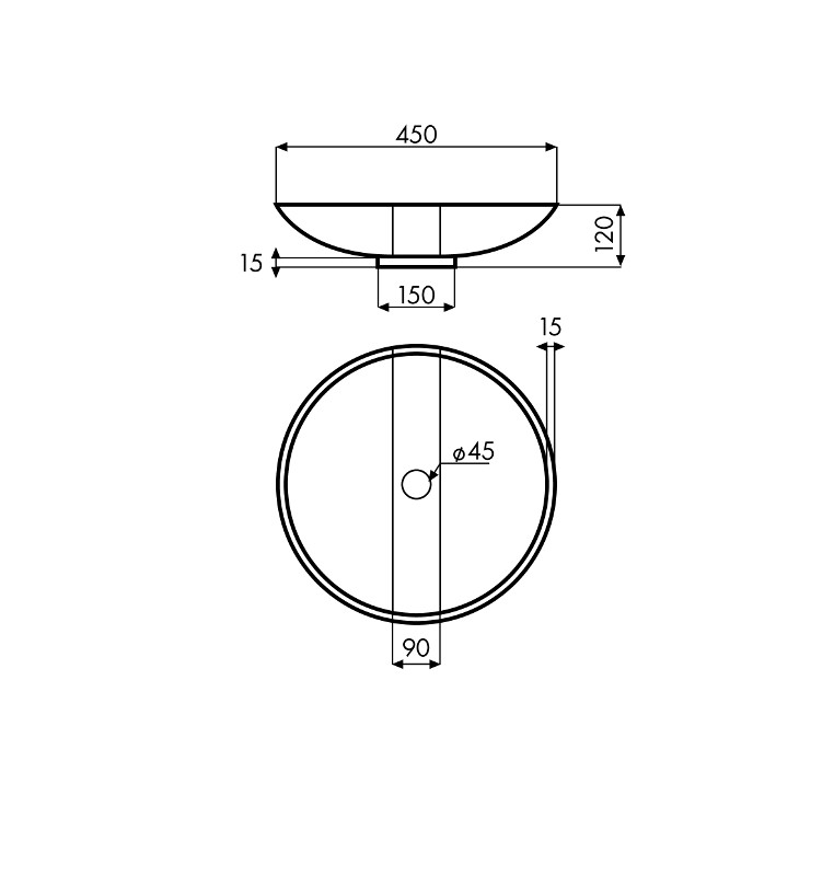 ARTTEC LYRA - umyvadlo 450x120 mm (PAN01162)
