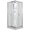 Sprchový box SMARAGD model 1 čtverec se stropem a vaničkou z litého mramoru, matné chinchila sklo