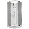 Sprchový box čtvrtkruh 90 x 90 cm BRILIANT model 1 bez stropu šedé sklo