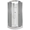 Sprchový box čtvrtkruh 90 x 90 cm BRILIANT model 1 bez stropu šedé sklo