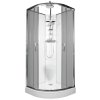 Sprchový box čtvrtkruh 90 x 90 cm BRILIANT model 7 se sprchovou tyčí šedé sklo