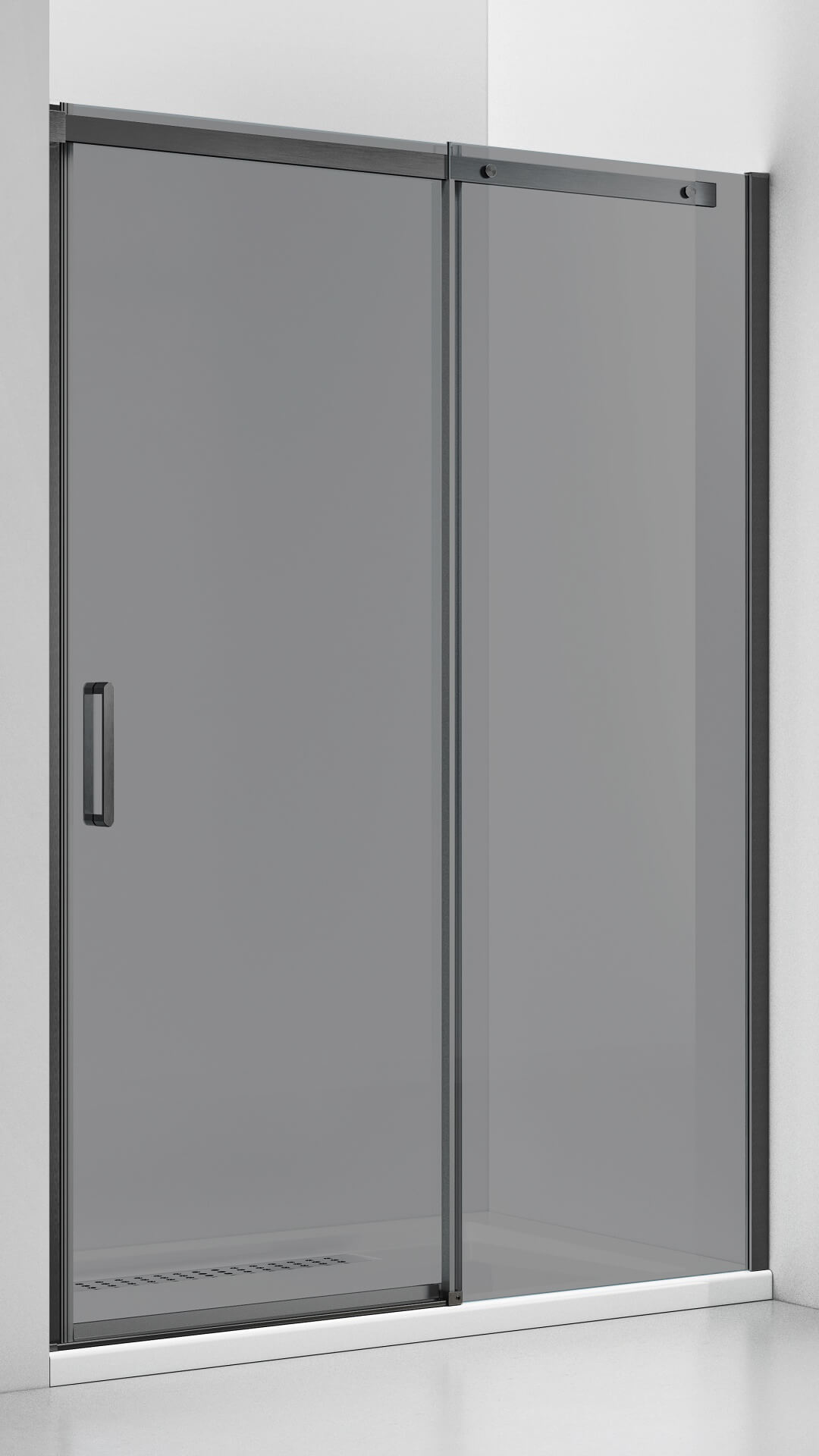 Posuvné sprchové dvere do niky SHADOW 126 - 130 x 195 cm šedé sklo