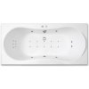 Vířivá vana KRONA FLAT, 170 x 80 cm, 4 velké masážní trysky, 8 malých masážních trysek, 10 AIR trysek, 1 LED osvětlení