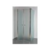 Sprchový kout nástěnný dvoukřídlý SALOON B 25 grape sklo 100 x 80 x 198 cm s vaničkou z litého mramoru LINEA