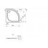 9078 sprchova vanicka ctvrtkruhova z liteho mramoru 80 x 80 cm linea nakres