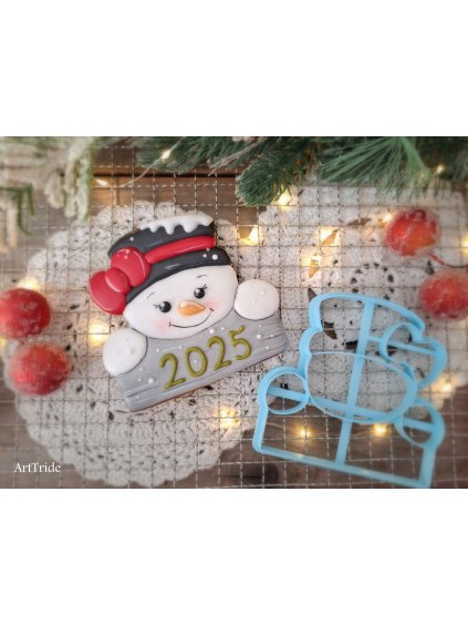 Vykrajovátko sněhulák s cedulkou