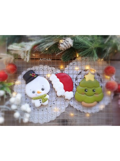 Vykrajovátka set sněhulák stromeček čepice