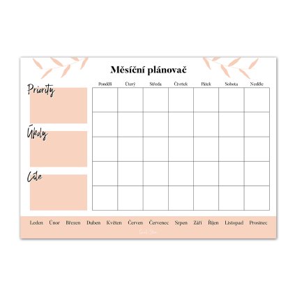 Měsíční plánovač Rose minimalist 0