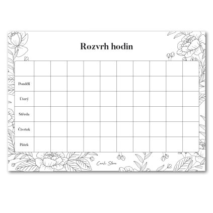 Digitální rozvrh hodin Květiny