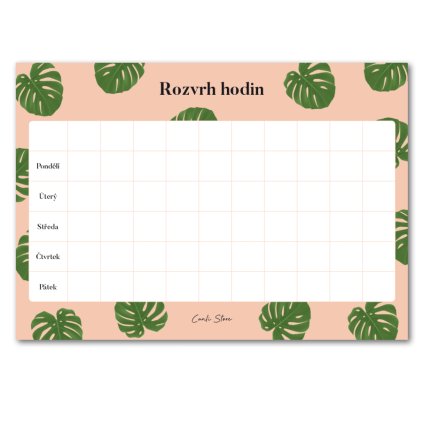Digitální rozvrh hodin Monstera