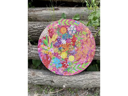 Vôňa leta - maľba na okrúhlom plátne