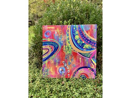 Farebný vesmír - maľba 50x50 cm