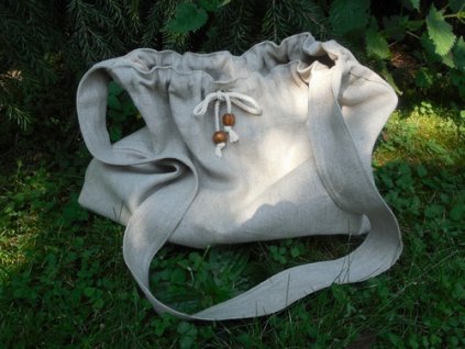 Lněná taška přes rameno, rozměr 43 x 35 cm