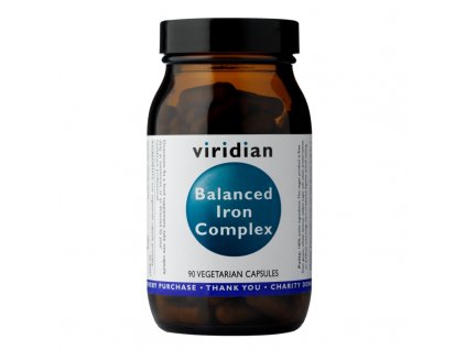 Železo pro vegany doplňky stravy viridian Balanced Iron Complex 90 kapslí