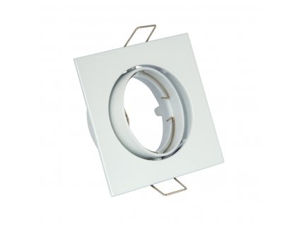Kovový nastaviteľný štvorcový rámik pre GU10 bodovú žiarovku (Farba Biela)
