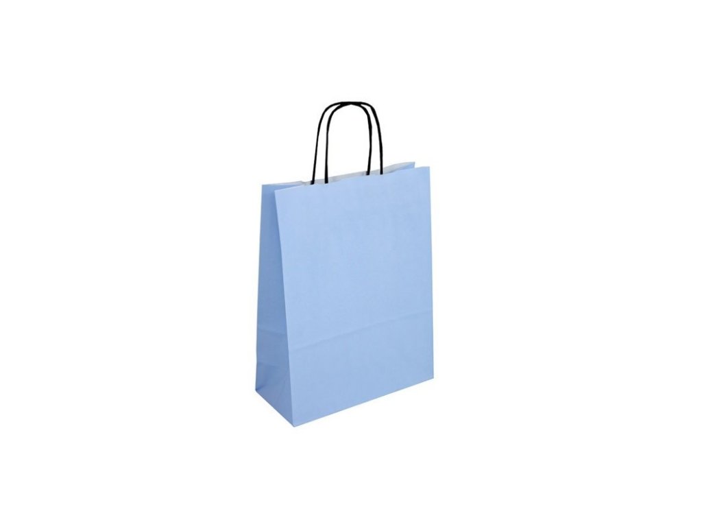 svetle modra papirova taska toptwist 24x11x31