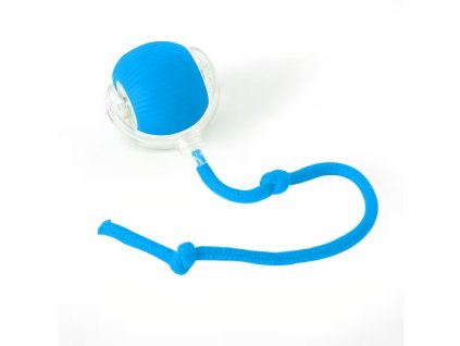 interaktivna hracka pre macky automaticka lopticka s chvostikom modra