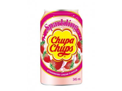 Chupa Chups perlivý nápoj s příchutí jahod se smetanou 345 ml