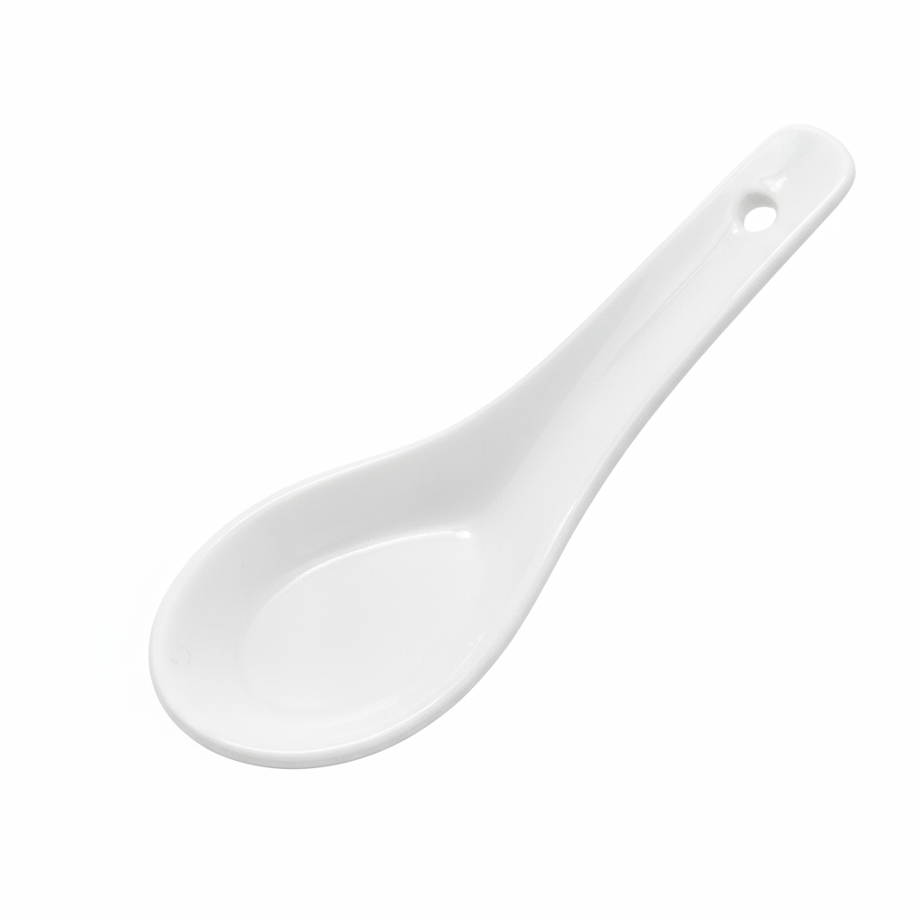 AsiaFood Keramická lžička na asijské polévky 12,5 cm – bílá