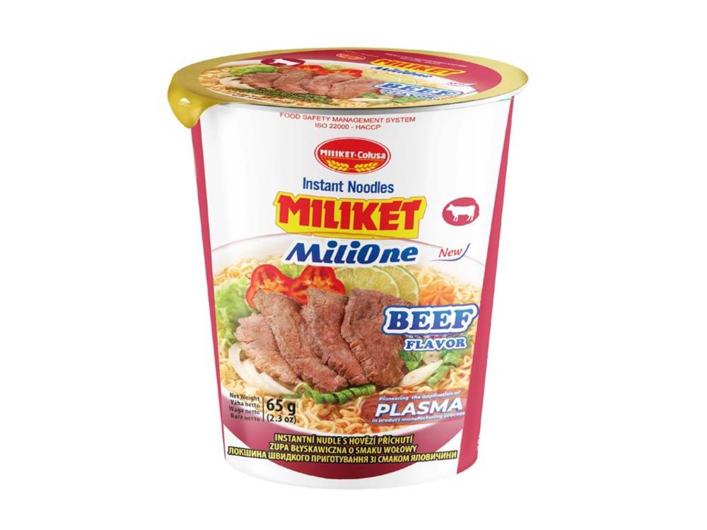 COLUSA-MILIKET Miliket instantní nudle v kelímku Hovězí maso 65 g