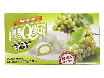 Q Brand Mochi Rýžové Koláčky Kakao Green Muscat 80g TWN