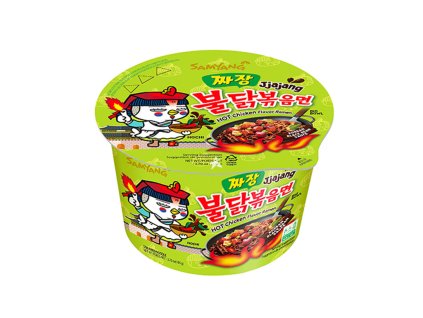 Buldak instant nudle Jjajang v misce