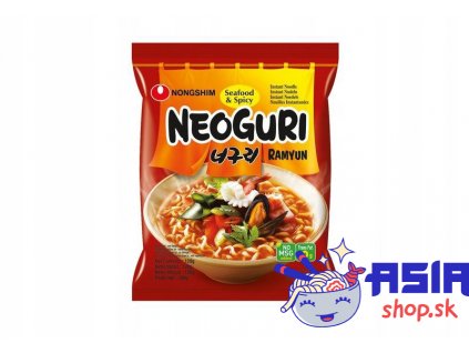 Nongshim Neoguri Ramyun Seafood Spicy ramen polievka morske plody mierna KOREA