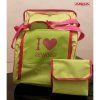 Taška na domácí overlock - I LOVE SEWING s praktickou kapsičkou na příslušenství