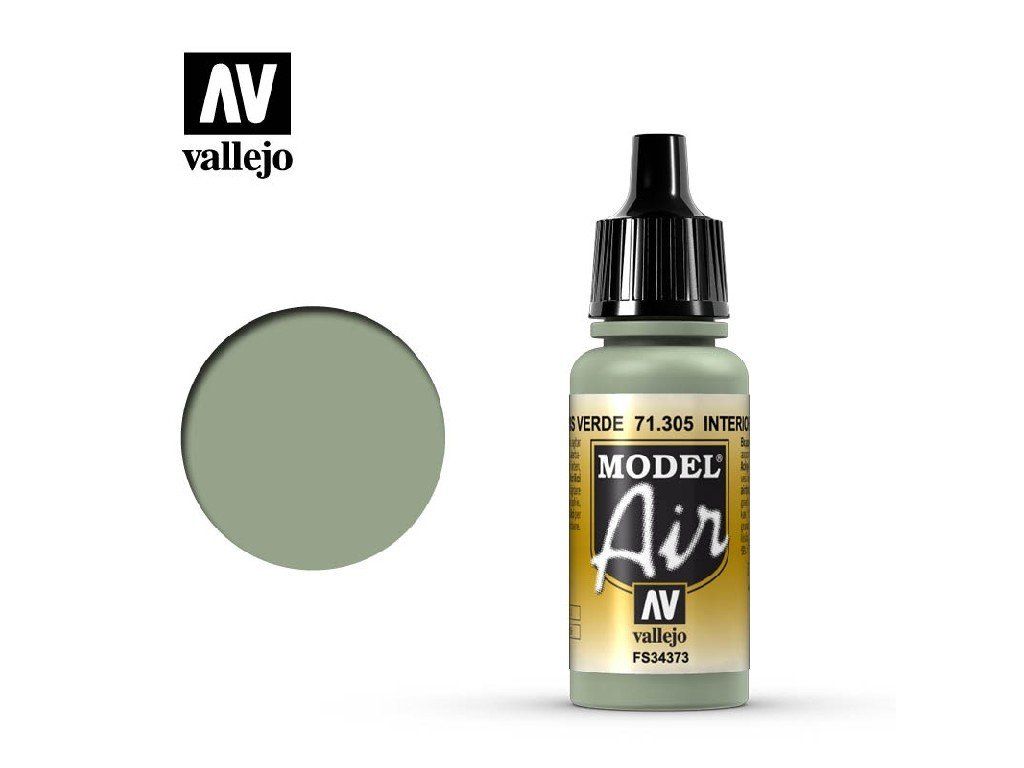 Vallejo Model Air 71305 Interior Grey Green Color (18 ml)