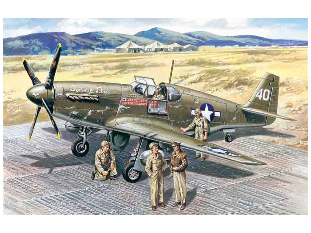 1/48 Mustang P-51B with USAAF Pilots and Ground Personnel
