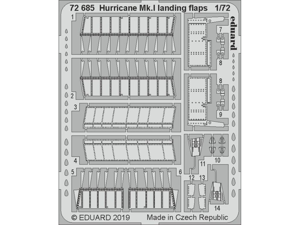1/72 Hurricane Mk.I landing flaps for ARMA HOBBY kit