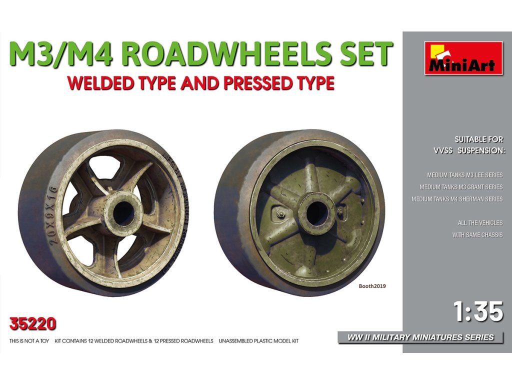 1/35 M3/M4 ROADWHEELS SET. WELDED TYPE AND PRESSED TYPE