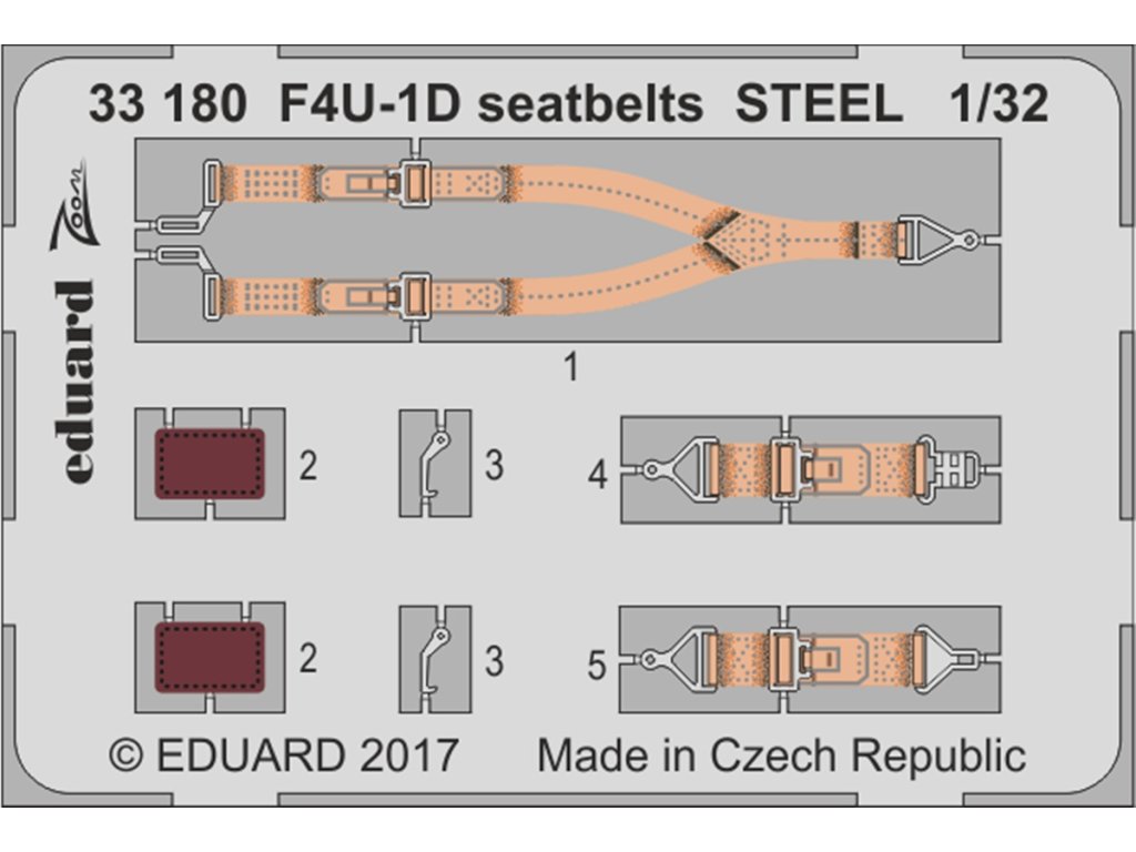 F4U-1D seatbelts STEEL  1/32 recommended for TAMIYA