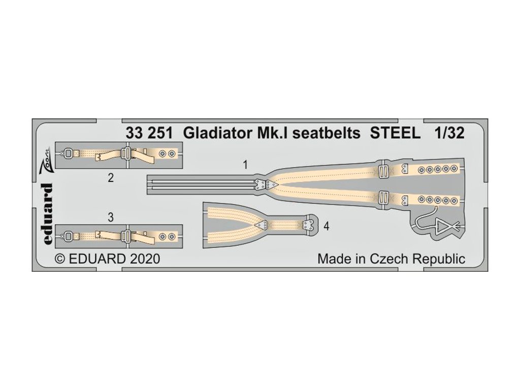 1/32 Gladiator Mk.I seatbelts STEEL for ICM kit