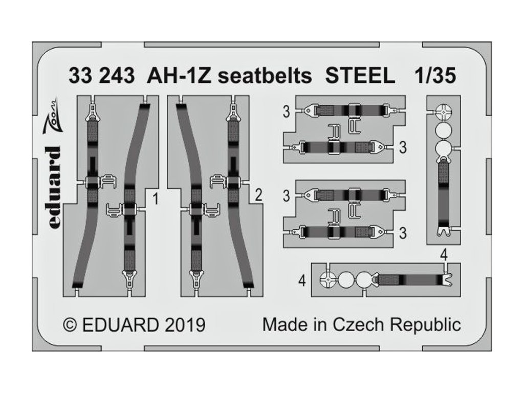 1/35 AH-1Z seatbelts STEEL for ACADEMY kit
