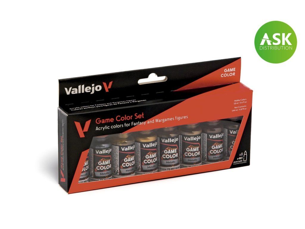 Vallejo Game Color Set 72303 Metallic Colors (8)
