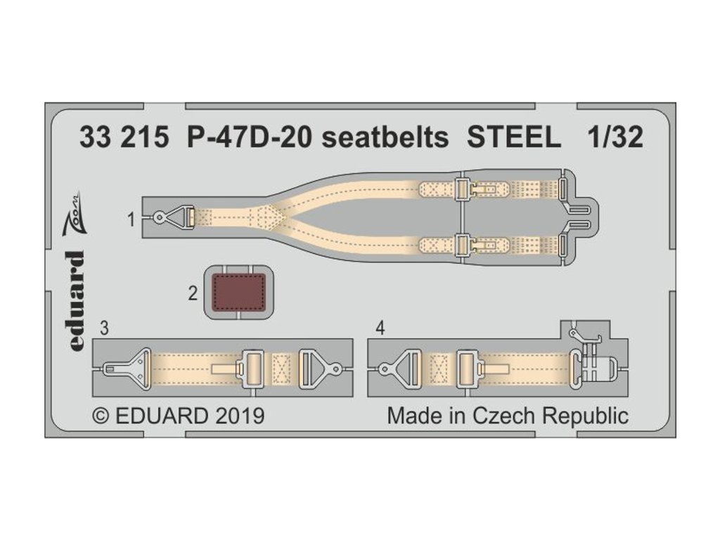 P-47D-20 seatbelts STEEL 1/32 recommended for TRUMPETER
