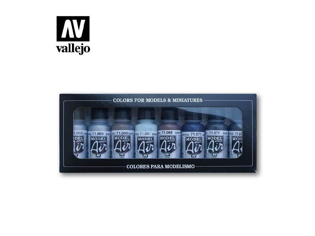 Vallejo Model Air 71176 Metallic Colors 8 colors set (18 ml)