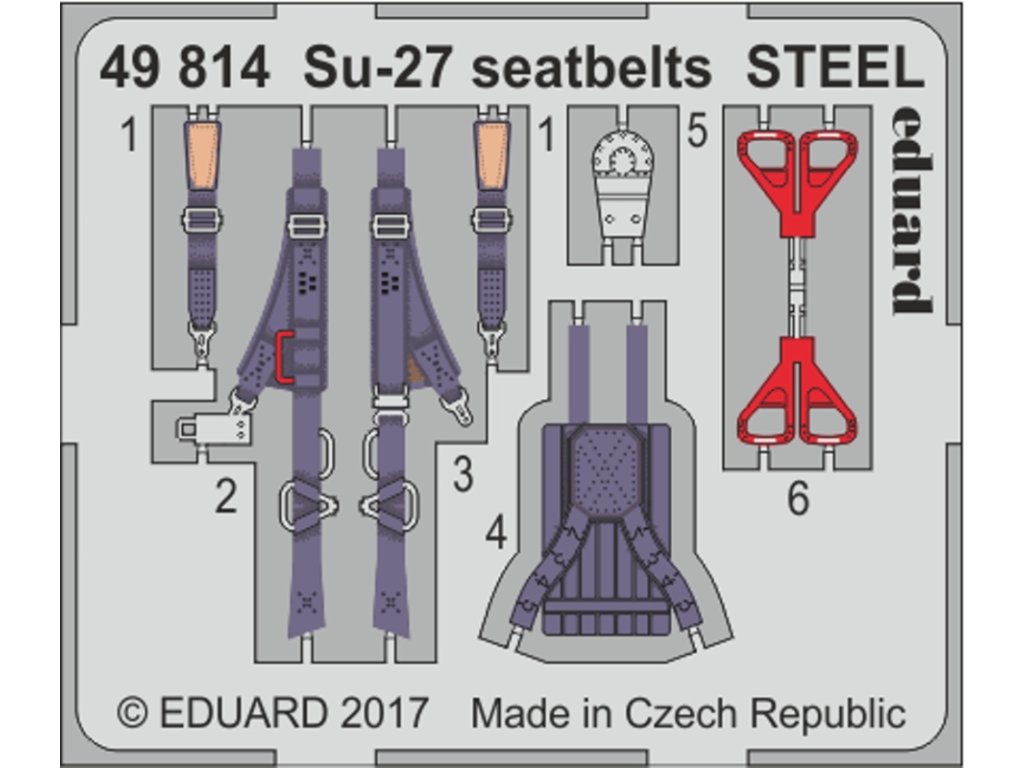 1/48 Su-27 seatbelts STEEL for HOBBY BOSS kit
