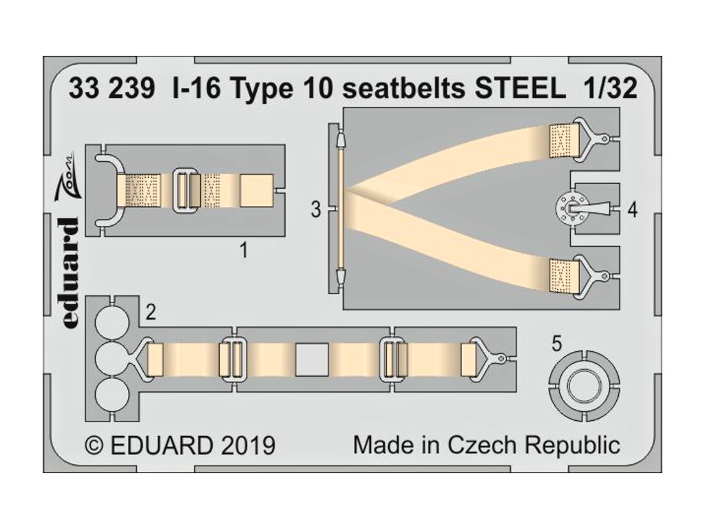 1/32 I-16 Type 10 seatbelts STEEL for ICM kit
