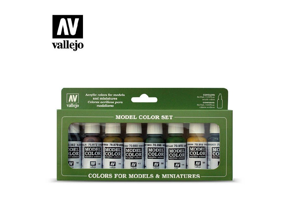 Sada akrylových barev Vallejo Model Color 8 colors Set 70108 Panzer Colors (8)
