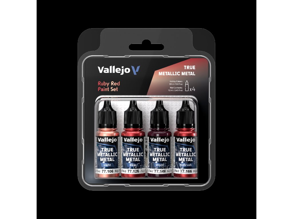 Vallejo True Metallic Metal SET 77254 Ruby Red (4x18ml)