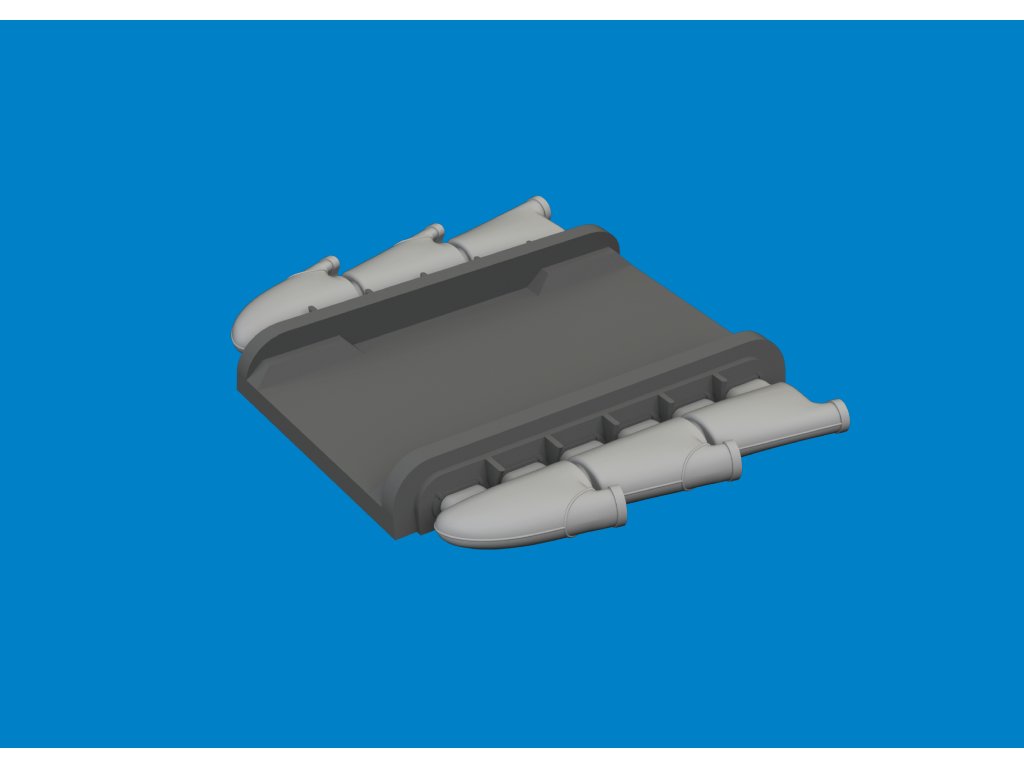 Spitfire Mk.I/II/V three-stacks exhaust rounded PRINT 1/72 recommended for IBG